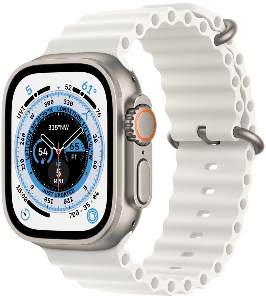 Apple Watch Ultra GPS+Cellular 49mm, корпус из титана, ремешок Ocean белого цвета