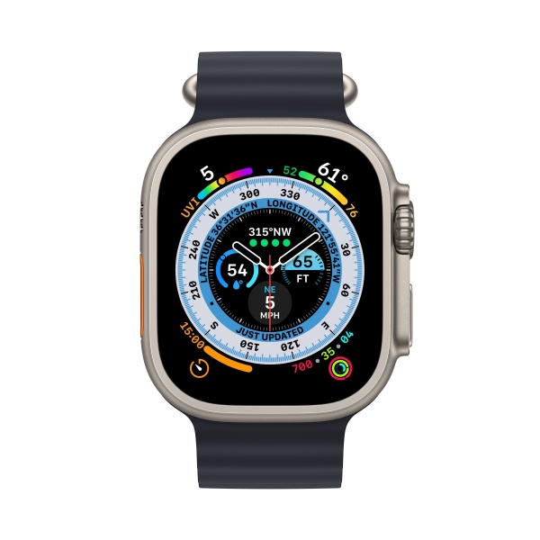 Apple Watch Ultra GPS+Cellular 49mm, корпус из титана, ремешок Ocean цвета «тёмная ночь»