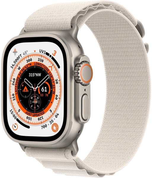 Apple Watch Ultra GPS+Cellular 49mm, корпус из титана, ремешок Alpine цвета «сияющая звезда»
