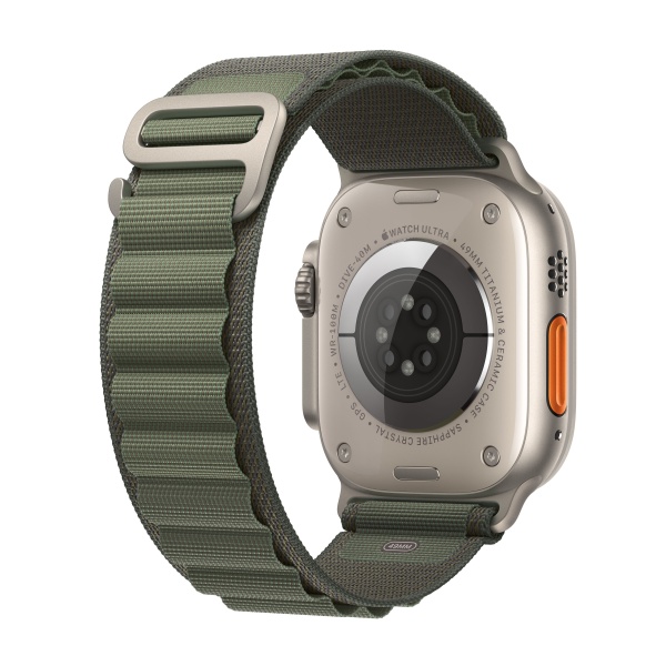 Apple Watch Ultra GPS+Cellular 49mm, корпус из титана, ремешок Alpine зеленого цвета